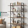 imageYITAHOME Book Shelf5 Tier Bookcase 12quot D x 47quot W x 71quot H Large Industrial Book Shelf Storage Organizer for Living Room BedroomHome Office Free Standing Storage Shelving Unit WhiteRustic Brown