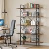 imageYITAHOME Book Shelf5 Tier Bookcase 12quot D x 47quot W x 71quot H Large Industrial Book Shelf Storage Organizer for Living Room BedroomHome Office Free Standing Storage Shelving Unit WhiteRustic Brown