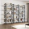 imageYITAHOME Book Shelf5 Tier Bookcase 12quot D x 47quot W x 71quot H Large Industrial Book Shelf Storage Organizer for Living Room BedroomHome Office Free Standing Storage Shelving Unit WhiteWhite  Black