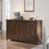imageYITAHOME Buffet Cabinet with Storage 55 Modern Farmhouse Coffee Bar Cabinet w4 Doors Adjustable Shelf Wood Large Kitchen Storage Cabinet with Barn Doors for Kitchen Living Room GreyBrownBrown