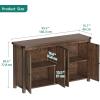 imageYITAHOME Buffet Cabinet with Storage 55 Modern Farmhouse Coffee Bar Cabinet w4 Doors Adjustable Shelf Wood Large Kitchen Storage Cabinet with Barn Doors for Kitchen Living Room GreyBrownBrown