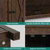 imageYITAHOME Buffet Cabinet with Storage 55 Modern Farmhouse Coffee Bar Cabinet w4 Doors Adjustable Shelf Wood Large Kitchen Storage Cabinet with Barn Doors for Kitchen Living Room GreyBrownBrown