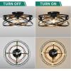 imageYITAHOME Caged Ceiling Fans with Lights Remote Control 22 Bladeless Low Profile Ceiling Fan 6 Speeds Flush Mount Enclosed Ceiling Fans with Reversible Motor Matte Black Gold 4 E26 Bulb IncludeBlack  Gold