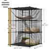 imageYITAHOME Cat Cage Indoor Cat Enclosures DIY Cat Playpen Metal Kennel with Extra Large Hammock for 12 Cats Ferret Chinchilla Rabbit Small Animals280L x 280W x 410H