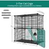 imageYITAHOME Cat Cage Indoor Cat Enclosures DIY Cat Playpen Metal Kennel with Extra Large Hammock for 12 Cats Ferret Chinchilla Rabbit Small Animals280L x 141W x 280H