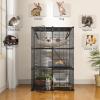 imageYITAHOME Cat Cage Indoor Cat Enclosures DIY Cat Playpen Metal Kennel with Extra Large Hammock for 12 Cats Ferret Chinchilla Rabbit Small Animals280L x 280W x 410H