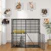 imageYITAHOME Cat Cage Indoor Cat Enclosures DIY Cat Playpen Metal Kennel with Extra Large Hammock for 12 Cats Ferret Chinchilla Rabbit Small Animals280L x 141W x 280H