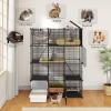imageYITAHOME Cat Cage Indoor Cat Enclosures DIY Cat Playpen Metal Kennel with Extra Large Hammock for 12 Cats Ferret Chinchilla Rabbit Small Animals410L x 140W x 550H