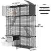 imageYITAHOME Cat Cage Indoor Cat Enclosures DIY Cat Playpen Metal Kennel with Extra Large Hammock for 12 Cats Ferret Chinchilla Rabbit Small Animals410L x 140W x 550H