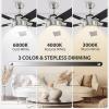 imageYITAHOME Ceiling Fan with Light and Wall Switch Remote 52 Inch Modern Black Fan Quiet Reversible Motor Dimmable LED 3Color Memory Function for Bedroom Living RoomBlack  Nickel