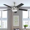imageYITAHOME Ceiling Fan with Light and Wall Switch Remote 52 Inch Modern Black Fan Quiet Reversible Motor Dimmable LED 3Color Memory Function for Bedroom Living RoomBlack  Nickel