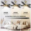imageYITAHOME Ceiling Fan with Light and Wall Switch Remote 52 Inch Modern Black Fan Quiet Reversible Motor Dimmable LED 3Color Memory Function for Bedroom Living RoomBlack  Gold
