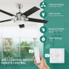 imageYITAHOME Ceiling Fan with Light and Wall Switch Remote 52 Inch Modern Black Fan Quiet Reversible Motor Dimmable LED 3Color Memory Function for Bedroom Living RoomBlack  Nickel
