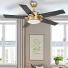 imageYITAHOME Ceiling Fan with Light and Wall Switch Remote 52 Inch Modern Black Fan Quiet Reversible Motor Dimmable LED 3Color Memory Function for Bedroom Living RoomBlack  Gold