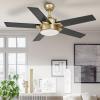 imageYITAHOME Ceiling Fan with Light and Wall Switch Remote 52 Inch Modern Black Fan Quiet Reversible Motor Dimmable LED 3Color Memory Function for Bedroom Living RoomBlack  Gold