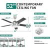 imageYITAHOME Ceiling Fan with Light and Wall Switch Remote 52 Inch Modern Black Fan Quiet Reversible Motor Dimmable LED 3Color Memory Function for Bedroom Living RoomBlack  Nickel