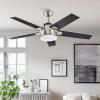 imageYITAHOME Ceiling Fan with Light and Wall Switch Remote 52 Inch Modern Black Fan Quiet Reversible Motor Dimmable LED 3Color Memory Function for Bedroom Living RoomBlack  Nickel