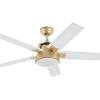 imageYITAHOME Ceiling Fan with Light and Wall Switch Remote 52 Inch Modern Black Fan Quiet Reversible Motor Dimmable LED 3Color Memory Function for Bedroom Living RoomWhite  Gold