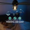 imageYITAHOME Ceiling Fans with Lights Unique Designs for Glass Lampshade and Fan Blades 52 Inch Black Ceiling Fan 6 Speeds Reversible Quiet DC Motor Fan for Living Room Dining Room Bedroom BlackBlack
