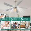 imageYITAHOME Ceiling Fans with Lights Unique Designs for Glass Lampshade and Fan Blades 52 Inch Black Ceiling Fan 6 Speeds Reversible Quiet DC Motor Fan for Living Room Dining Room Bedroom BlackNickel
