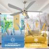 imageYITAHOME Ceiling Fans with Lights Unique Designs for Glass Lampshade and Fan Blades 52 Inch Black Ceiling Fan 6 Speeds Reversible Quiet DC Motor Fan for Living Room Dining Room Bedroom BlackNickel