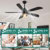 imageYITAHOME Ceiling Fans with Lights Unique Designs for Glass Lampshade and Fan Blades 52 Inch Black Ceiling Fan 6 Speeds Reversible Quiet DC Motor Fan for Living Room Dining Room Bedroom BlackBlack