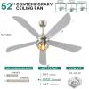 imageYITAHOME Ceiling Fans with Lights Unique Designs for Glass Lampshade and Fan Blades 52 Inch Black Ceiling Fan 6 Speeds Reversible Quiet DC Motor Fan for Living Room Dining Room Bedroom BlackNickel