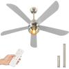 imageYITAHOME Ceiling Fans with Lights Unique Designs for Glass Lampshade and Fan Blades 52 Inch Black Ceiling Fan 6 Speeds Reversible Quiet DC Motor Fan for Living Room Dining Room Bedroom BlackNickel