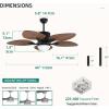 imageYITAHOME Ceiling Fans with Lights and Remote Control 44 Inch Palm Reversible Ceiling Fan with Memory Function Reversible Quiet Motor for Living Room Bedroom GreyWalnut