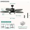 imageYITAHOME Ceiling Fans with Lights and Remote Control 44 Inch Palm Reversible Ceiling Fan with Memory Function Reversible Quiet Motor for Living Room Bedroom GreyGrey