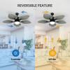 imageYITAHOME Ceiling Fans with Lights and Remote Control 44 Inch Palm Reversible Ceiling Fan with Memory Function Reversible Quiet Motor for Living Room Bedroom GreyGrey