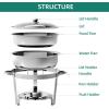 imageYITAHOME Chafing Dishes for Buffet 5QT Round Chafing Dishes for Buffet with Lid ampamp Lid Holder Stainless Steel Chafers and Buffet Warmers Sets for Parties Events Wedding Camping Dinner1