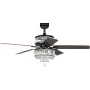 imageYITAHOME Chandelier Ceiling Fan with Remote 52 Inch Crystal Fan Light Indoor Fan Ceiling with 3 Speed Silent Reversible Motor DualSided Blades Timer Balance Kit  BlackPearwoodBlack