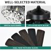 imageYITAHOME Chandelier Ceiling Fan with Remote 52 Inch Crystal Fan Light Indoor Fan Ceiling with 3 Speed Silent Reversible Motor DualSided Blades Timer Balance Kit  BlackBlack