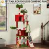imageYITAHOME Christmas Cat Tree Tower for Indoor Cats 75in MultiLevel Cat Climbing Tower with Cat Condos Top Perches Hammock Sisal Scratching Posts and Board Kittens Play Activity Center75in