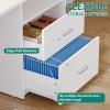 imageYITAHOME Computer Desk with Drawers 472quot Office Desk with Power Outlets ampamp LED Light Home Office Desk with Storage Shelves White ampamp OakWhite