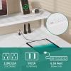 imageYITAHOME Computer Desk with Drawers 472quot Office Desk with Power Outlets ampamp LED Light Home Office Desk with Storage Shelves White ampamp OakWhite