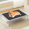 imageYITAHOME Cooling Elevated Dog Bed Chew Proof Raised Pet Cot with Aluminum Frame Breathable Textilene Mesh Enclosed Edges NonSlip Feet Sturdy Dog Bed for Indoors ampamp Outdoors Black 32 InchBlack