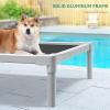 imageYITAHOME Cooling Elevated Dog Bed Chew Proof Raised Pet Cot with Aluminum Frame Breathable Textilene Mesh Enclosed Edges NonSlip Feet Sturdy Dog Bed for Indoors ampamp Outdoors Black 32 InchBlack