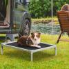 imageYITAHOME Cooling Elevated Dog Bed Chew Proof Raised Pet Cot with Aluminum Frame Breathable Textilene Mesh Enclosed Edges NonSlip Feet Sturdy Dog Bed for Indoors ampamp Outdoors Black 32 InchBlack