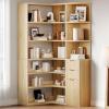 imageYITAHOME Corner Bookshelf with Storage Farmhouse 6Tier Bookshelf with Drawers and Cabinets LShaped Bookcase LED Lights Corner Display Shelf for Home Office Living Room BedroomNatural Oak