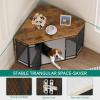 imageYITAHOME Corner Dog Crate Furniture 437 inch Wooden Dog Crate End Table with Metal Mesh Dog Kennel Furniture for Small Medium Dogs BrownRustic Brown