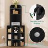 imageYITAHOME Corner Shelf with USB Ports ampamp Outlets Industrial Corner Storage Cabinet Rack Charging Station Wooden Display Bookshelf Bookcase for Living Room Bedroom Dining Room Kitchen BlackBlack