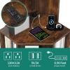 imageYITAHOME Corner Shelf with USB Ports ampamp Outlets Industrial Corner Storage Cabinet Rack Charging Station Wooden Display Bookshelf Bookcase for Living Room Bedroom Dining Room Kitchen BlackRustic Brown