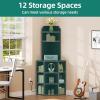 imageYITAHOME Corner Shelf with USB Ports ampamp Outlets Industrial Corner Storage Cabinet Rack Charging Station Wooden Display Bookshelf Bookcase for Living Room Bedroom Dining Room Kitchen BlackBlack