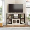 imageYITAHOME Corner TV Stand for 5550 Inch TV Farmhouse TV Stand for Living Room Entertainment Center with Storage ampamp Power Outlet TV Console Cabinet for Living Room Grey Wash ampamp Grey WhiteWhite Oak