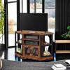 imageYITAHOME Corner TV Stand for 5550 Inch TV Farmhouse TV Stand for Living Room Entertainment Center with Storage ampamp Power Outlet TV Console Cabinet for Living Room Grey Wash ampamp Grey WhiteRetro Brown