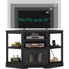 imageYITAHOME Corner TV Stand for 5550 Inch TV Farmhouse TV Stand for Living Room Entertainment Center with Storage ampamp Power Outlet TV Console Cabinet for Living Room Grey Wash ampamp Grey WhiteBlack