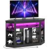 imageYITAHOME Corner TV Stand for 5550 Inch TV Farmhouse TV Stand for Living Room Entertainment Center with Storage ampamp Power Outlet TV Console Cabinet for Living Room Grey Wash ampamp Grey WhiteBlack Carbon Fiber
