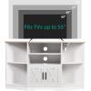 imageYITAHOME Corner TV Stand for 5550 Inch TV Farmhouse TV Stand for Living Room Entertainment Center with Storage ampamp Power Outlet TV Console Cabinet for Living Room Grey Wash ampamp Grey WhiteGrey Wash  Grey White